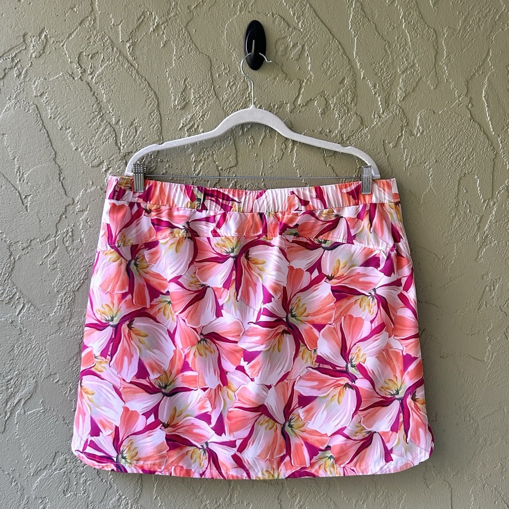 Chico's Zenergy Size 3 Women's XL Multicolor UPF 50+ Floral Pull-On Skirt Skort - Picture 4 of 10